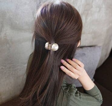 женские сумка: Заколка - краб для волос женская, с жемчугом, размер 4 см х 3 см — 3