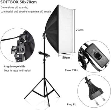 освещение для фото: Софтбокс постоянного света под лампу е27+ умная лампа 150w (2шт) + — 3