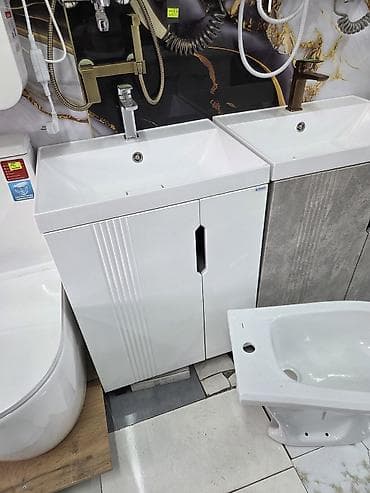 Тумбы и подставки для обуви: Тумба для ванны, С раковиной, цвет - Белый — 1