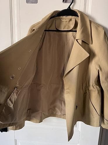 черный кожаный плащ: Плащ, Тренчкот, XS, S, M — 9