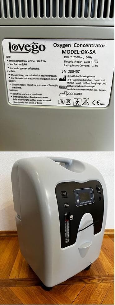 Продаю кислородный концентратор: Интенсивность потока- 5л/мин Уровень