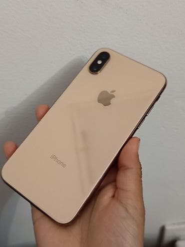 чехол s9: IPhone Xs, Б/у, 256 ГБ, Золотой, Чехол, 84 % — 1