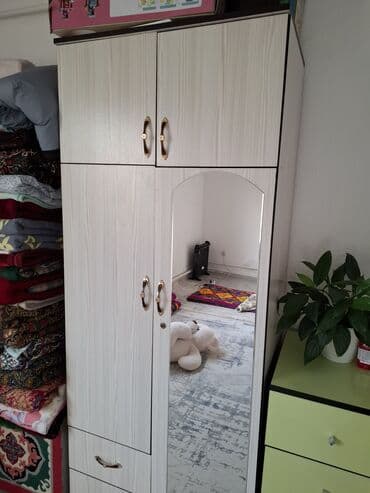 шкаф для постельных принадлежностей: Шкаф для одежды, Б/у, Прямой, ЛДСП — 4