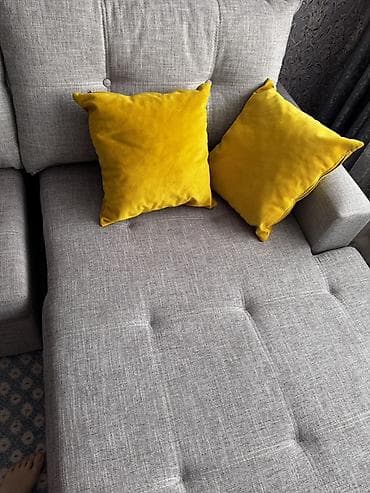 Угловые диваны: Угловой диван, C подушками — 3