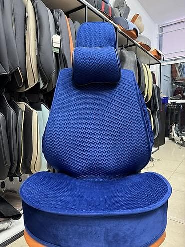 массажные накидки на авто: Чехлы Тканевые, С подушкой, цвет - Черный — 7