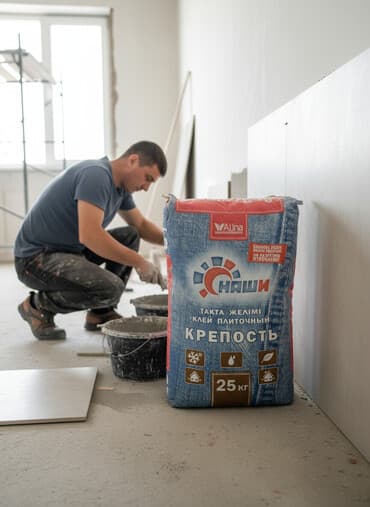 кафел реска: Клей плиточный «Наши Крепость», 25 кг. - Назначение: укладка — 1