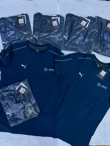 Мужская футболка, M, S, Puma, Новый, цвет - Синий, Самовывоз