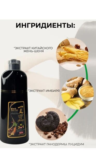 Прокат одежды: Шампунь-краска для волос в черном цвете. Благодаря натуральным — 3
