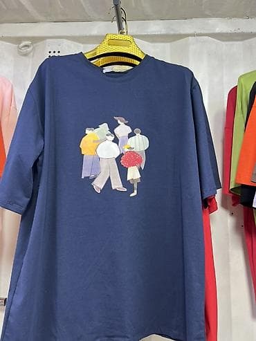 женские майки: Летняя женская одежда 1) Футболка свободного кроя - Цвет: темно‑синий — 1