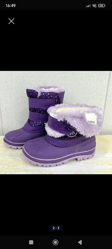 на весну: Новые зимние детские сапоги зимние сапоги. Цвет - фиолетовый, внутри — 2