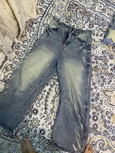 7 1: Джинсы, Прямые, Высокая талия, Вареные, L — 2