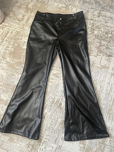 Брюки Клеш, Осень-весна, Экокожа, Новый, 5XL