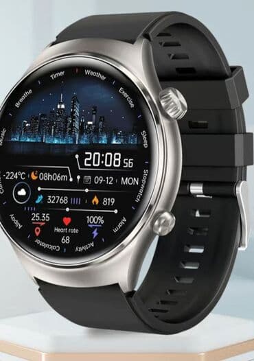 часы sim card: Умные часы с круглым сенсорным экраном и металлическим корпусом — 1