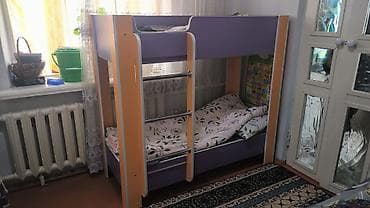 Двухъярусная детская кровать, ЛДСП, цвет - Фиолетовый