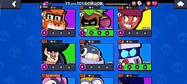 Видеоигры и приставки: Аккаунт Brawl Stars Особенности: - 39 из 101 бойцов открыто - Кубков — 6