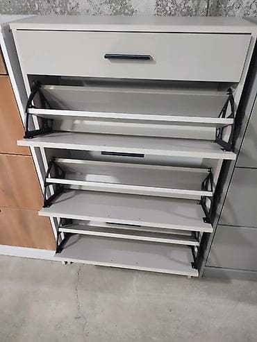 стол раскладушка: Тумба и подставка для обуви, Другой материал, цвет - Серый — 10