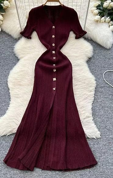 Повседневное платье, Лето, Длинная модель, Трикотаж, S