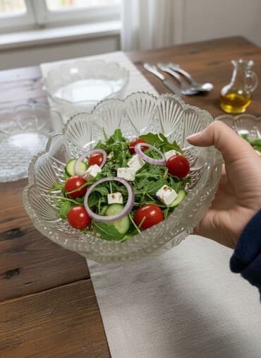 Набор винтажной стеклянной посуды с пресс‑узором Состав: -