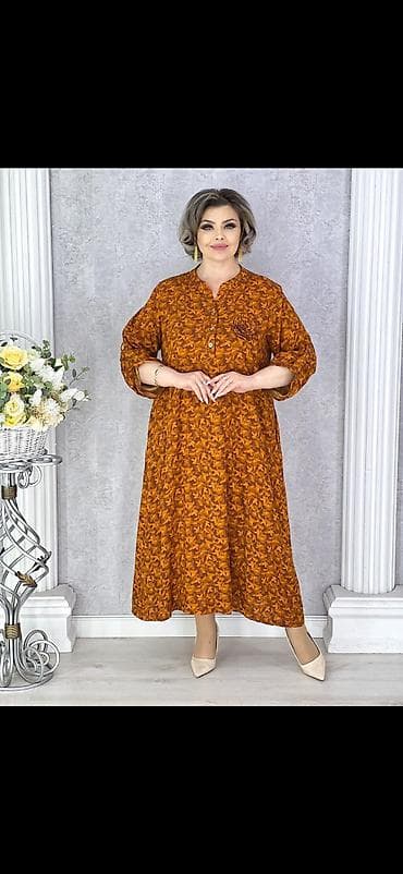 Жеке буюмдар: Платье миди свободного кроя для женщин plus size - Силуэт — 2