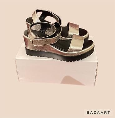 шлепки 36: Мужские сандалии, 37, Б/у, цвет - Серебристый — 3