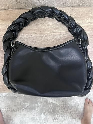 hoco watch: Сумка-хобо женская, черная. - Материал: гладкая экокожа. - Форма — 1