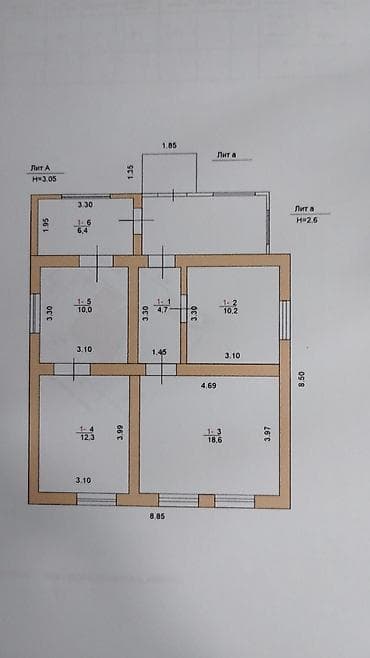 сити парк ош: Продаю дом, отдельный, кирпичный, высокий фундамент, Sдома 62кв.м — 8