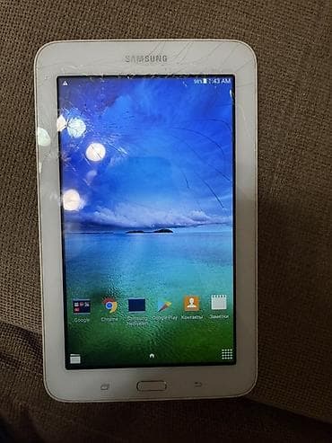 tab s4: Планшет, Samsung, память 16 ГБ, 7" - 8", Wi-Fi, Б/у, Классический цвет - Белый — 1