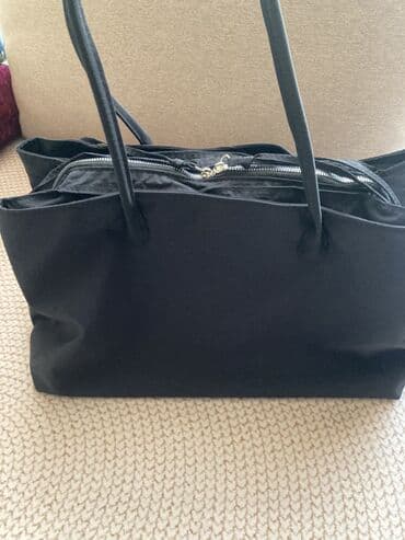 Ковролин: Большая черная сумка-тоут - Материал: плотная ткань (на вид — — 1