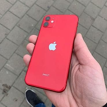 IPhone 11, Б/у, 128 ГБ, Красный, Чехол, 100 %