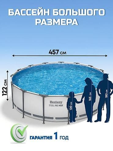 Спорт и отдых: Каркасный бассейн Bestway Steel Pro Max Артикул: 5?ъем: 16 015 л - — 3