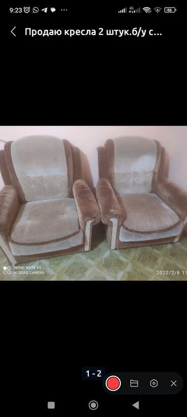 буду диваны: Комплект мягкой мебели, Б/у, Самовывоз, цвет - Коричневый — 3