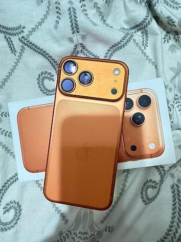 mac safe: IPhone 17 Pro Max, Б/у, 512 ГБ, Оранжевый, Коробка, 100 % — 1