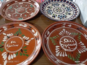 кожанные картины: Набор декоративных глиняных лягани ручной росписи состояние почти — 9