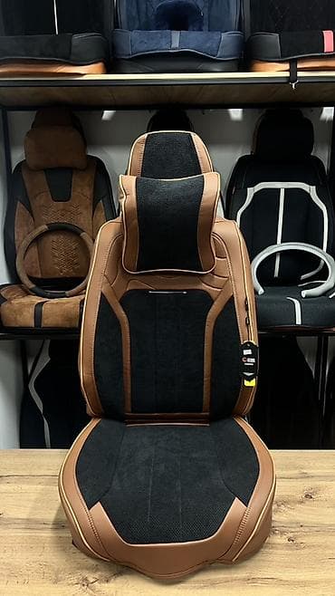 Аксессуары для салона: Чехлы Экокожа, С подушкой, цвет - Черный, Новый, Самовывоз, Платная доставка — 3