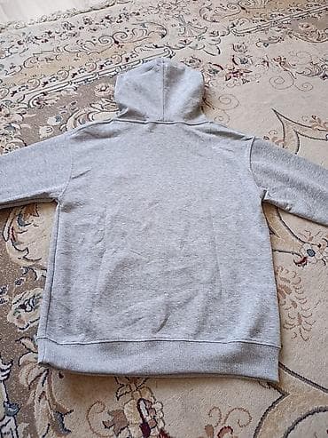 nike tech flece: Худи Champion, серое меланж - Классическая модель с капюшоном на — 2