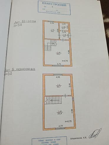 этажи: Продается два дома на одном участке 6 соток. В районе Жибек - жолу — 4