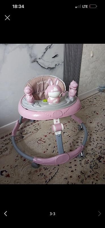 ходунок чикко: Детские ходунки Baby Walker, розово‑серые. - Круглая устойчивая база — 2