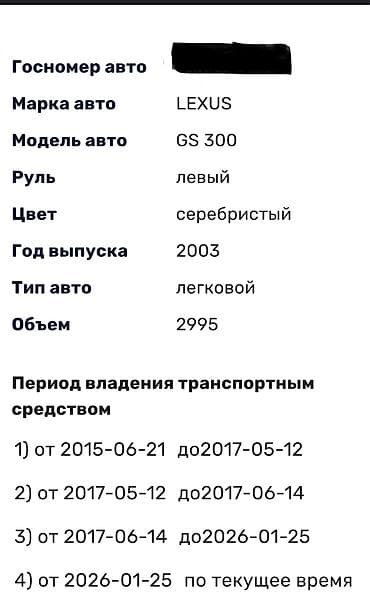 кия машина: Lexus GS: 2003 г., 3 л, Автомат, Газ, Седан — 6