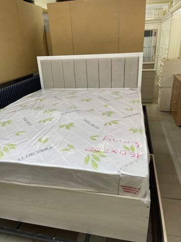 самые дешевые спальные гарнитуры с матрасом в комплекте: Спальный гарнитур, Новый, Двуспальная кровать, Комод, С матрасом, МДФ, Бесплатная доставка — 4