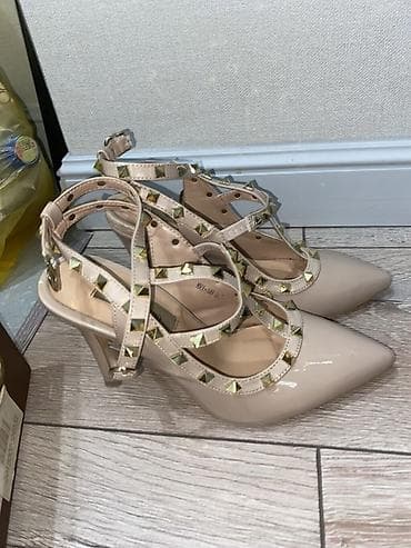 кийит: Босоножкалар, 35, Mona, Колдонулган, түсү - Саргыч боз, Өзү алып кетүү — 1