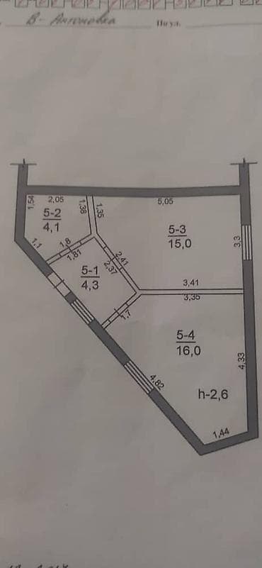 аренда комнат бишкек: 2 комнаты, 40 м², 2 этаж, Косметический ремонт — 3