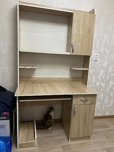 Стулья, табуретки: Компьютерный стол, С полками — 1