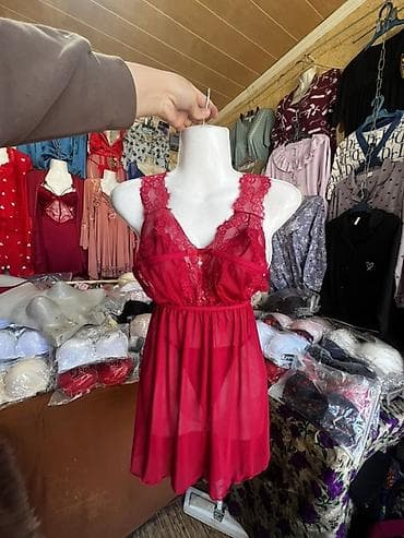 баш кийим: Түнкү көйнөк, Атлас, Кыска модель, Бардык өлчөмдөр, Стандарт — 3