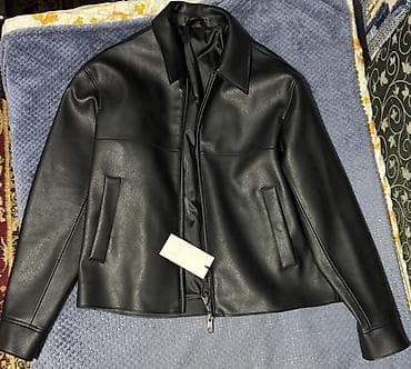 кожыный куртки: Кожаная куртка, Классическая модель, Экокожа, L — 1