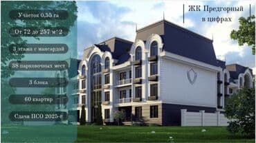 2 комнаты, 72 м², Элитка, 2 этаж, ПСО (под самоотделку)