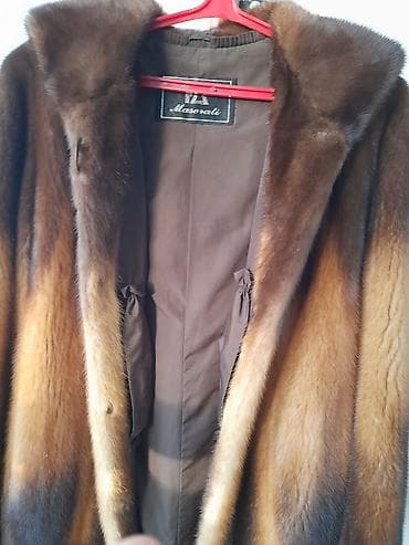 с мехом чернобурка с: Шуба, По колено, Канада, С капюшоном, 2XL — 5