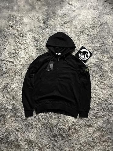 Толстовки: Толстовка Stone Island с капюшоном, на молнии. - Цвет: черный - — 1
