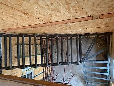 тошоки на заказ: Металлическая лестница Наружные, Бесплатный замер, Форма лестницы: Много-маршевая — 7