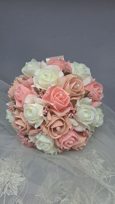 эксклюзивное свадебное платье ручной работы: Свадебный аксессуар, Новый, цвет - Молочный — 4