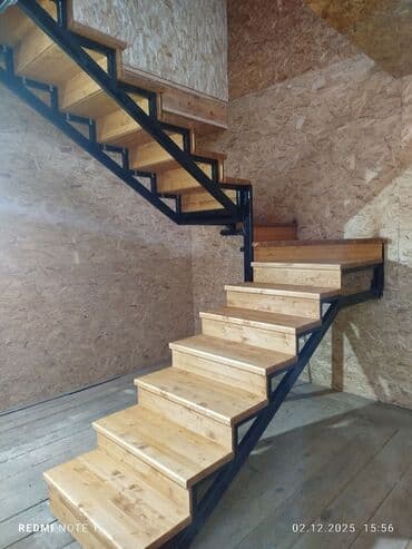 железный: Металлическая лестница Для дома, Форма лестницы: Много-маршевая — 8